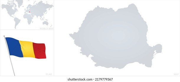 Romania Map Flag Vector Stock Vector (Royalty Free) 2179779367 ...