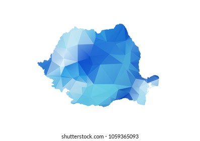 romania map in geometric polygonal style. romania map of isolated. Vector Illustration Eps10.