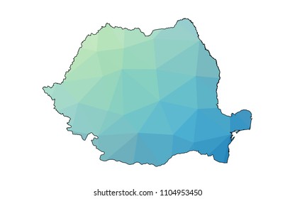 romania map in geometric polygonal style. romania map of isolated. Vector Illustration Eps10.