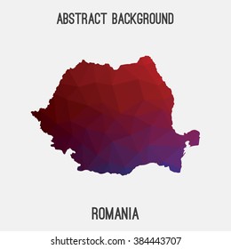 Romania map in geometric polygonal style.Abstract tessellation,modern design background. Vector illustration EPS8