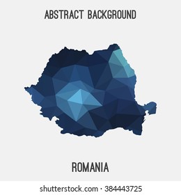Romania map in geometric polygonal style.Abstract tessellation,modern design background. Vector illustration EPS8