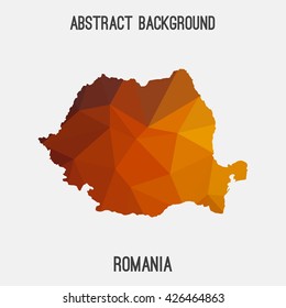 Romania map in geometric polygonal style.Abstract tessellation,modern design background. Vector illustration EPS8