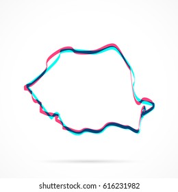 Romania Map hand drawn with blue and pink highlighters, isolated on a blank background.
Vector illustration, easy to edit, manipulate, resize or colorize.