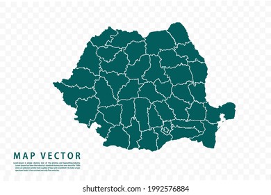 Romania map High Detailed on white background. Abstract design vector illustration eps 10