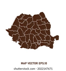 Romania map High Detailed on white background. Abstract design vector illustration eps 10