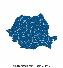 Romania map High Detailed on white background. Abstract design vector illustration eps 10