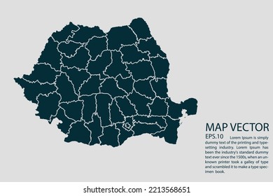 Romania map High Detailed on white background. Abstract design vector illustration eps 10