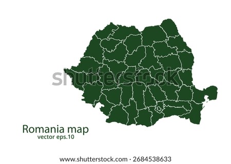 Romania map High Detailed on white background. Abstract design vector illustration eps 10
