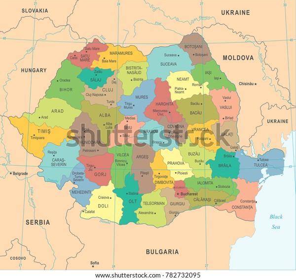 Romania Map High Detailed Vector Illustration Stock Vector (Royalty Free) 782732095 | Shutterstock