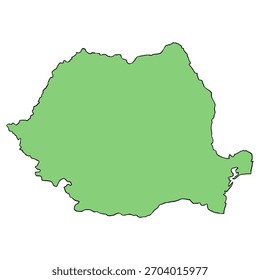 Karte von Rumänien, handgezeichnet, einzelne Vektorgrafik