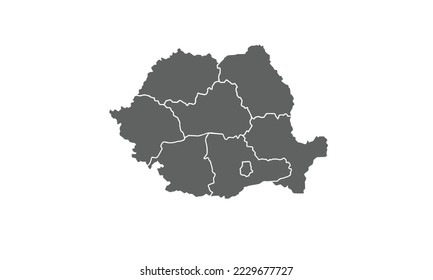 Mapa de Rumania aislado en el fondo blanco.para el diseño anual del sitio web del informe de infografía.
