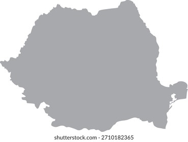 Romania Map Isolated Silhouette Grey Vector Map Editable