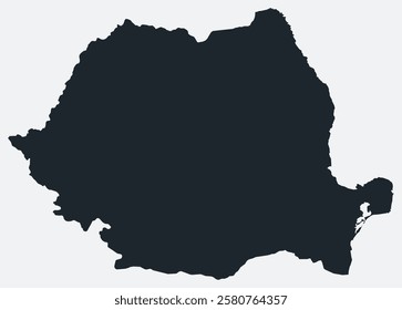 Romania map. Just a simple border map. Shape of the country. Flat blank Romania outline. Vector boundary illustration.