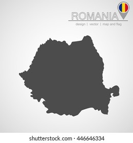 Romania map and location, flag application, vector illustration, graphic design, abstract
