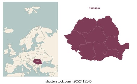 Mapa de Rumania. mapa de Rumania y los países vecinos. Mapa fronterizo de los países europeos.