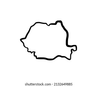Icono de vector de esquema de mapa de Rumania