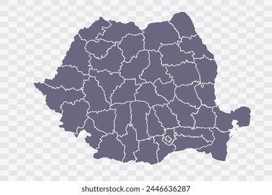 Romania Map pewter Color on White Background quality files Png