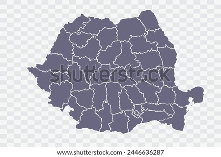 Romania Map pewter Color on White Background quality files Png
