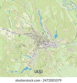 Iași, Rumanía mapa poster art
