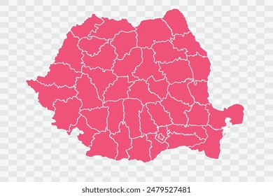 Romania Map punch Color Background quality files png