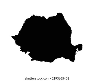 Romania Map. Romanian Country Map. Black and White National Nation Geography Outline Border Boundary Territory Shape Vector Illustration EPS Clipart