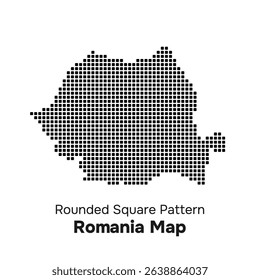 Romania Map Rounded Square Pattern