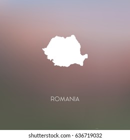  Romania map silhouette - Abstract Blurred Background