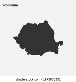 Romania map silhouette. Vector illustration.