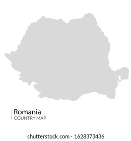 Romania map vector contour. Romanian map country design isolated travel illustration.