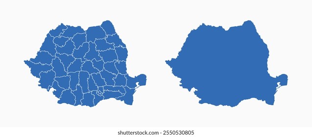 Romania Map vector icon. Minimalistic Colorful Map of Romania.