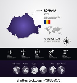 Romania Map vector illustration