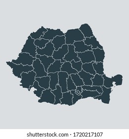 Romania Map Vector Isolated On Gray Stock Vector (Royalty Free ...