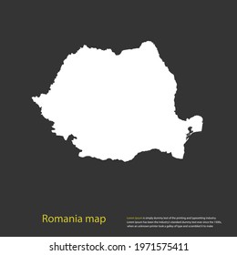 Romania map white color High Detailed on dark background. Abstract design vector illustration eps 10