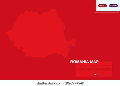 Romania Map - World Map International vector template with red color and outline sketch isolated on red background for education, design, website, banner - Vector illustration eps 10