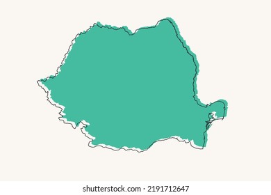Romania Map - World map International vector template with black and green geometric shapes and lines style isolated on white background for design, infographic - Vector illustration eps 10