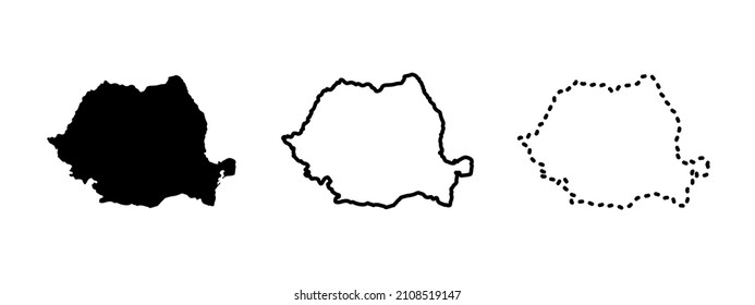 Mapas de Rumania aislados en un fondo blanco