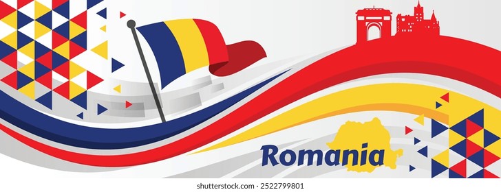 Romania National day banner design