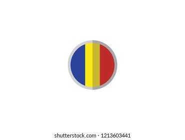 Romania national flag circle shape ball country emblem state symbol icon