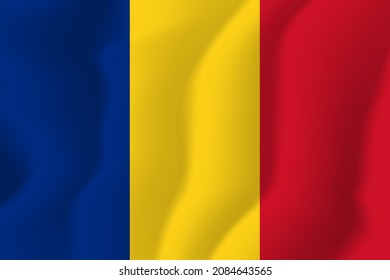 Romania National Flag Soft Waving Background Illustration