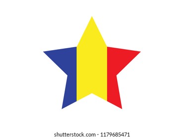 Romania national flag star shape country symbol