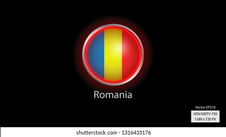 Romania national team logo, round shape with frame.