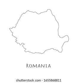 Romania one line drawing on white isolated background. Abstract outline of the country, geographical map. Vector illustration