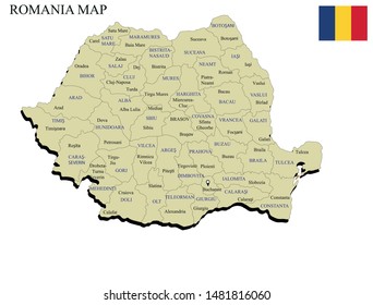 Romania political map vector illustration
