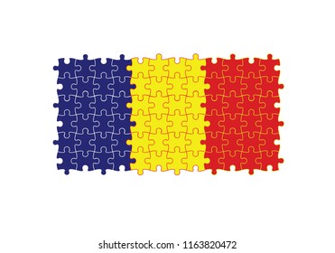Romania puzzle effect national flag country emblem