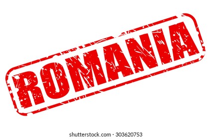 Romania red stamp text on white