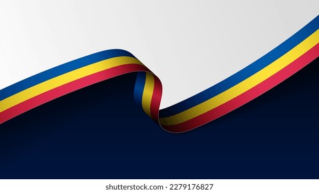 Romania ribbon flag background. Element of impact for the use you want to make of it.