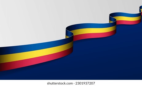 Romania ribbon flag background. Element of impact for the use you want to make of it.