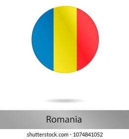 The Romania round icon with shadow