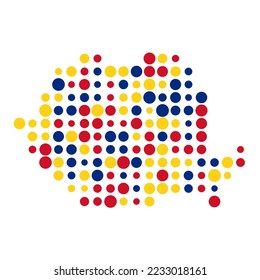 Romania Silhouette Pixelated pattern illustration