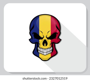 Romania Skull Flag Pride Icon
